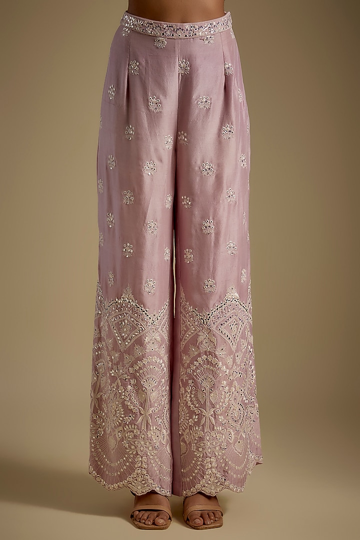 Lavender Chinon Jacket Set by Aneesh Agarwaal at Pernia's Pop Up Shop
