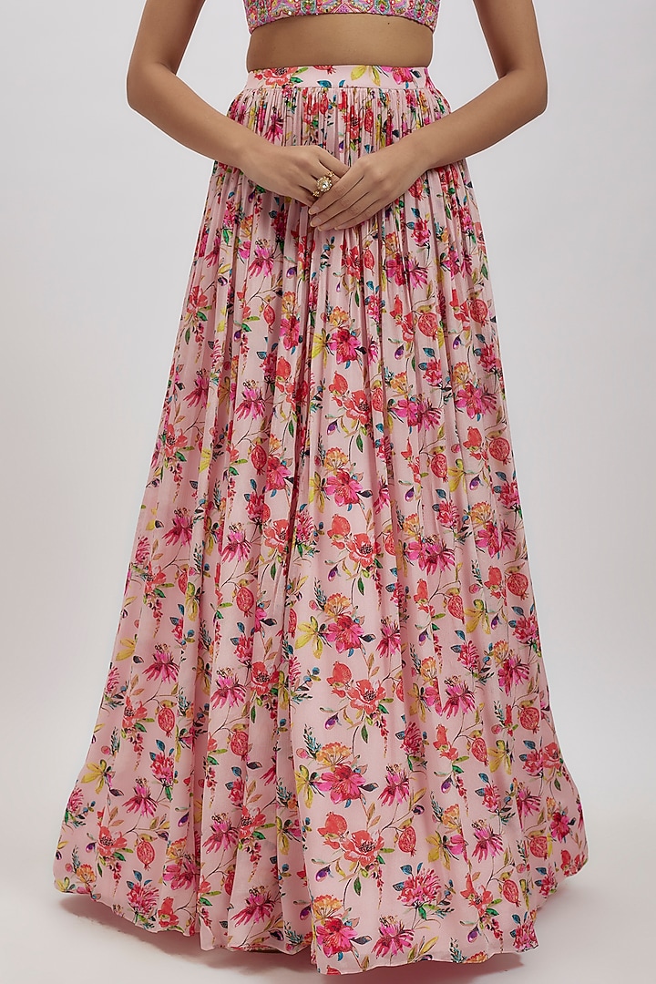 Peach Chinon Cape Set by Aneesh Agarwaal PRET at Pernia's Pop Up Shop