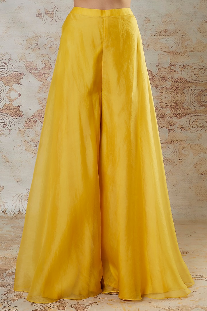 Yellow Silk Organza Palazzo Set by Aneesh Agarwaal PRET at Pernia's Pop Up Shop