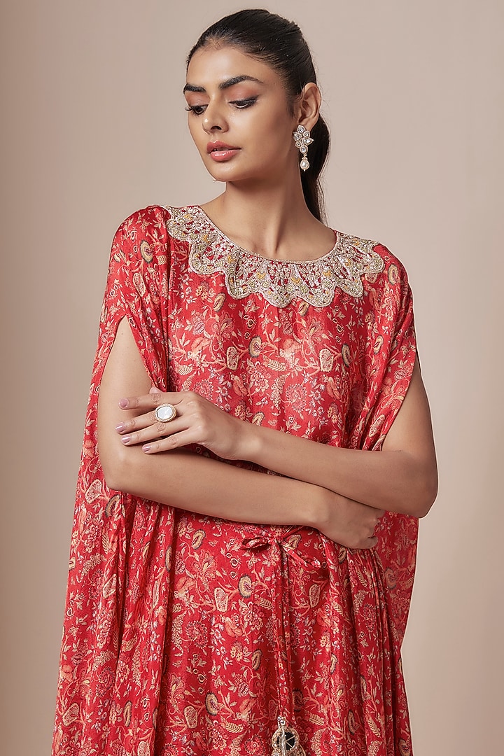 Maroon Chiffon Wedding Sharara Set by Aneesh Agarwaal PRET at Pernia's Pop Up Shop