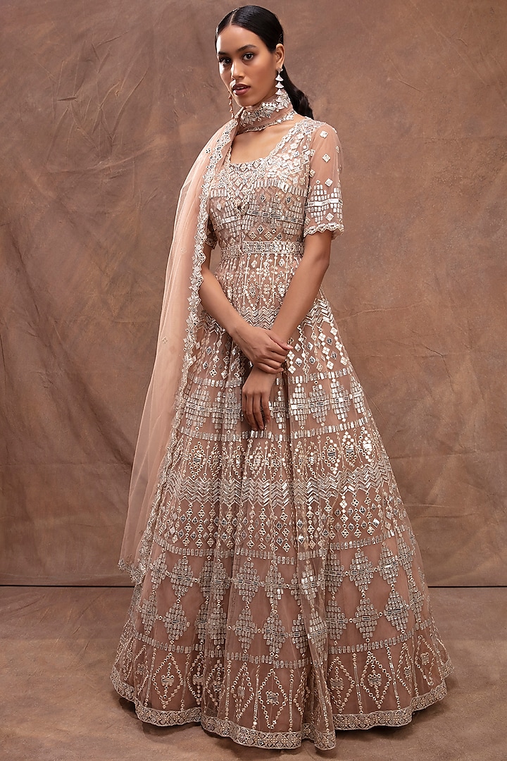 Gold Embroidered Jacket Wedding Lehenga Set by Aneesh Agarwaal at Pernia's Pop Up Shop