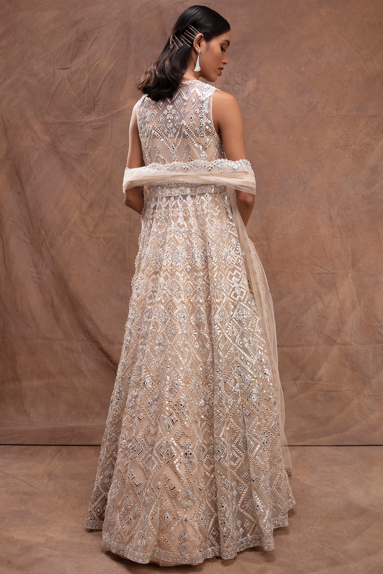 White Jacket Lehenga Embroided Set