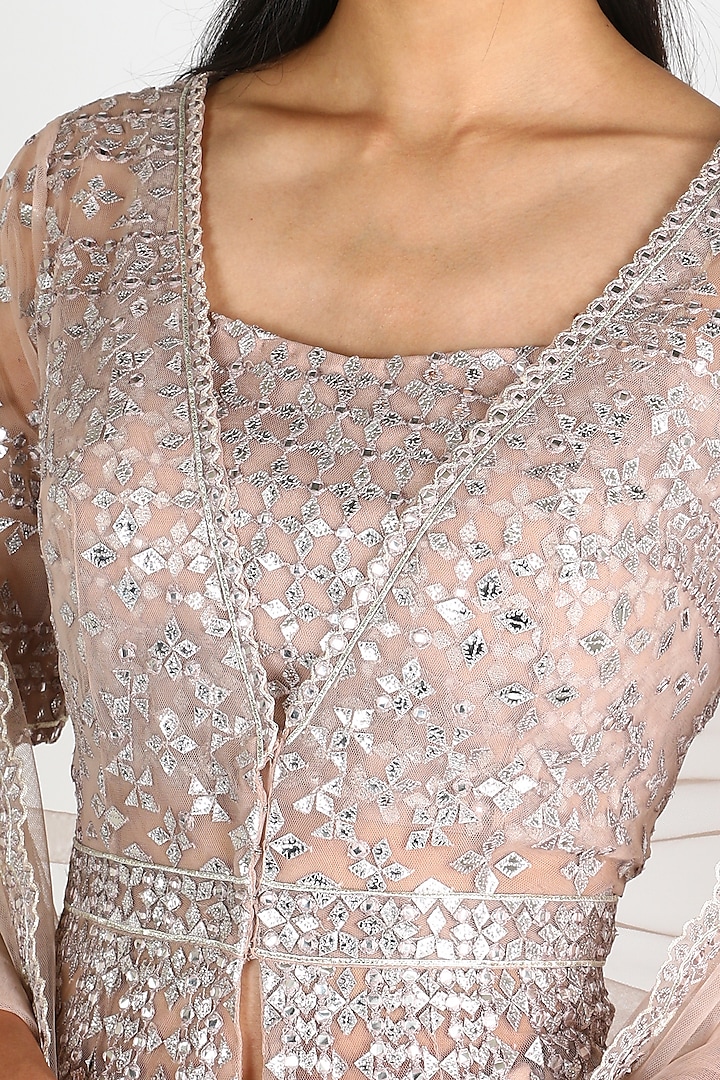 Beige Embroidered Bridal Lehenga Set by Aneesh Agarwaal at Pernia's Pop Up Shop