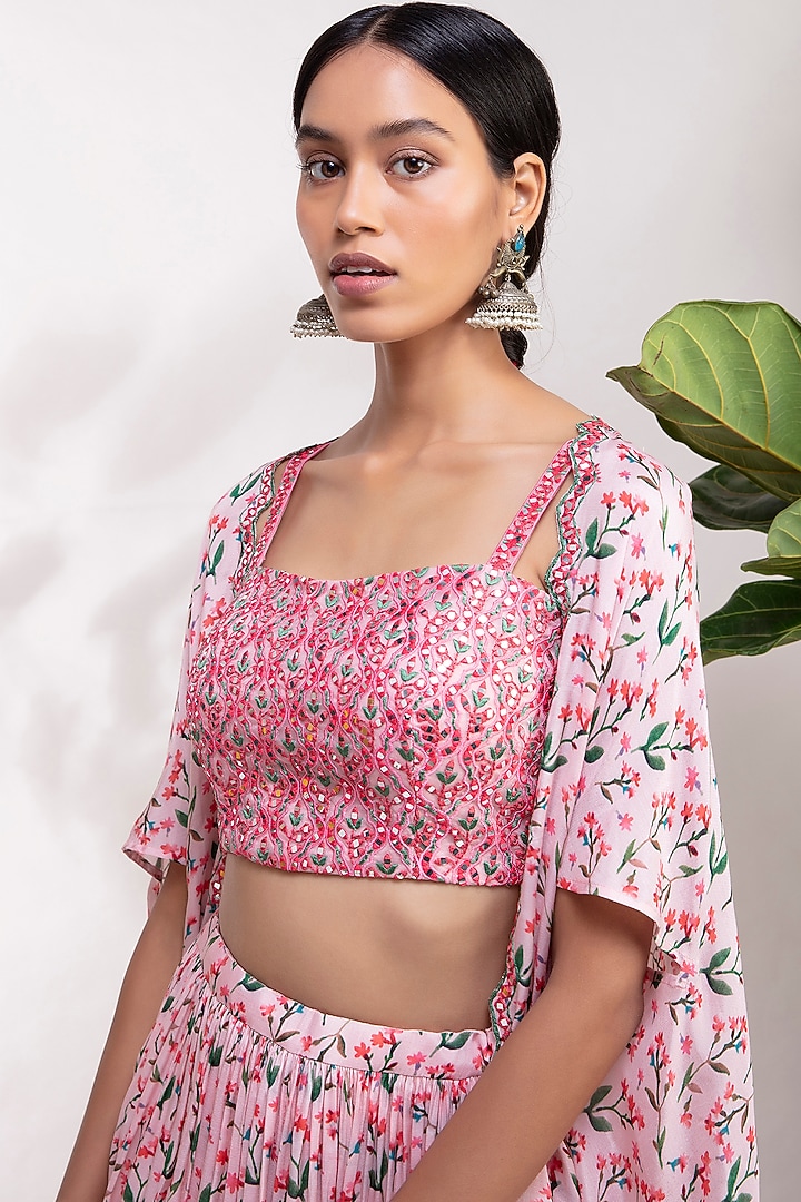 Pink Embroidered Wedding Lehenga Set by Aneesh Agarwaal PRET at Pernia's Pop Up Shop