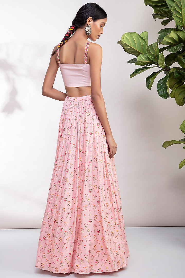 Blush Pink Embroidered Wedding Lehenga Set by Aneesh Agarwaal PRET at Pernia's Pop Up Shop