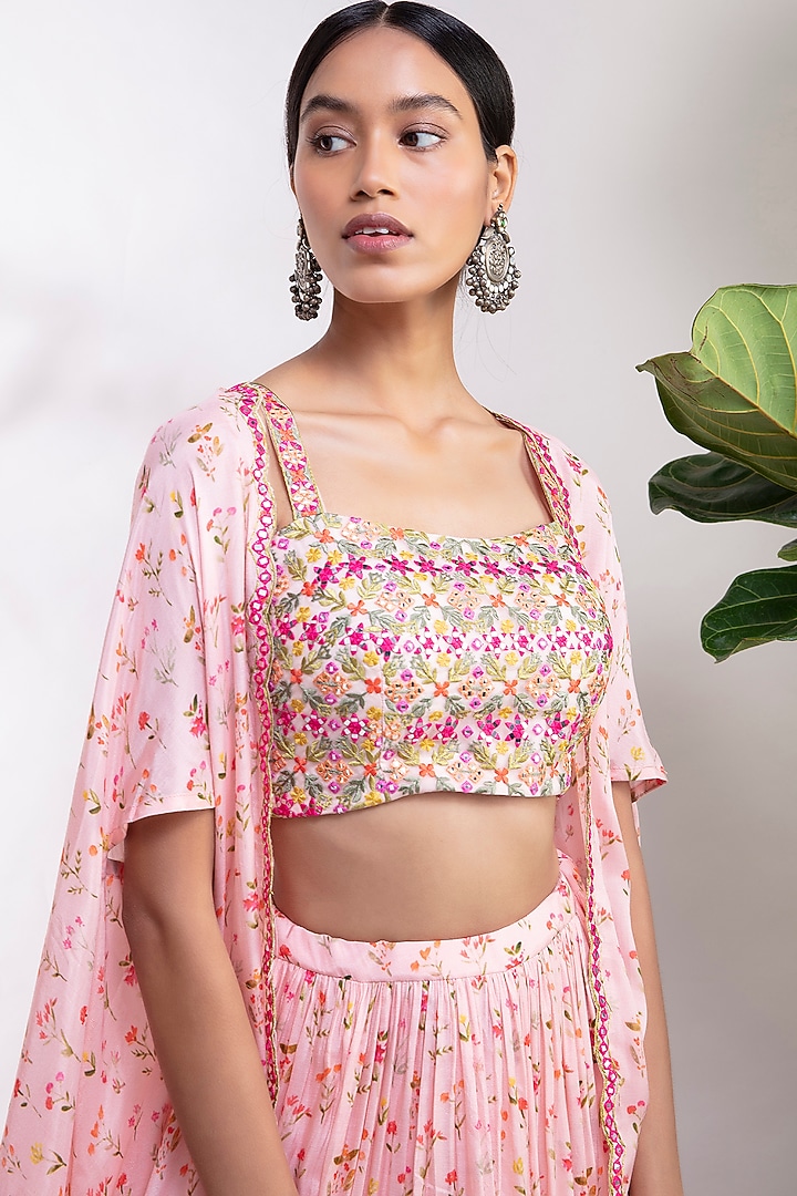 Blush Pink Embroidered Wedding Lehenga Set by Aneesh Agarwaal PRET at Pernia's Pop Up Shop