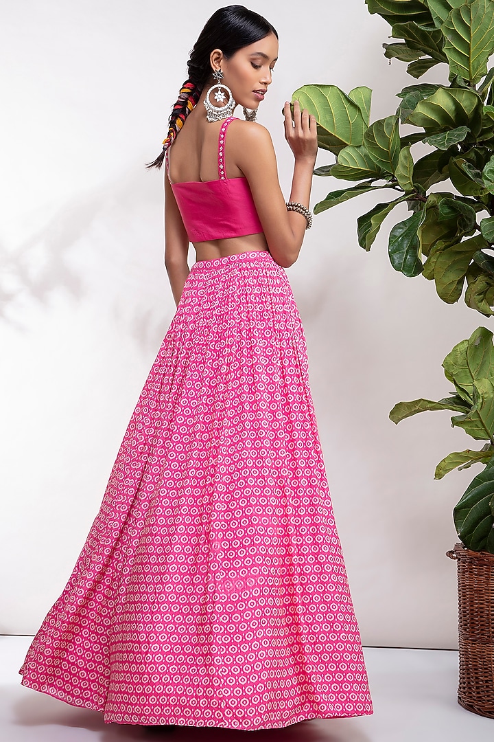 Fuchsia Embroidered Wedding Lehenga Set by Aneesh Agarwaal PRET at Pernia's Pop Up Shop