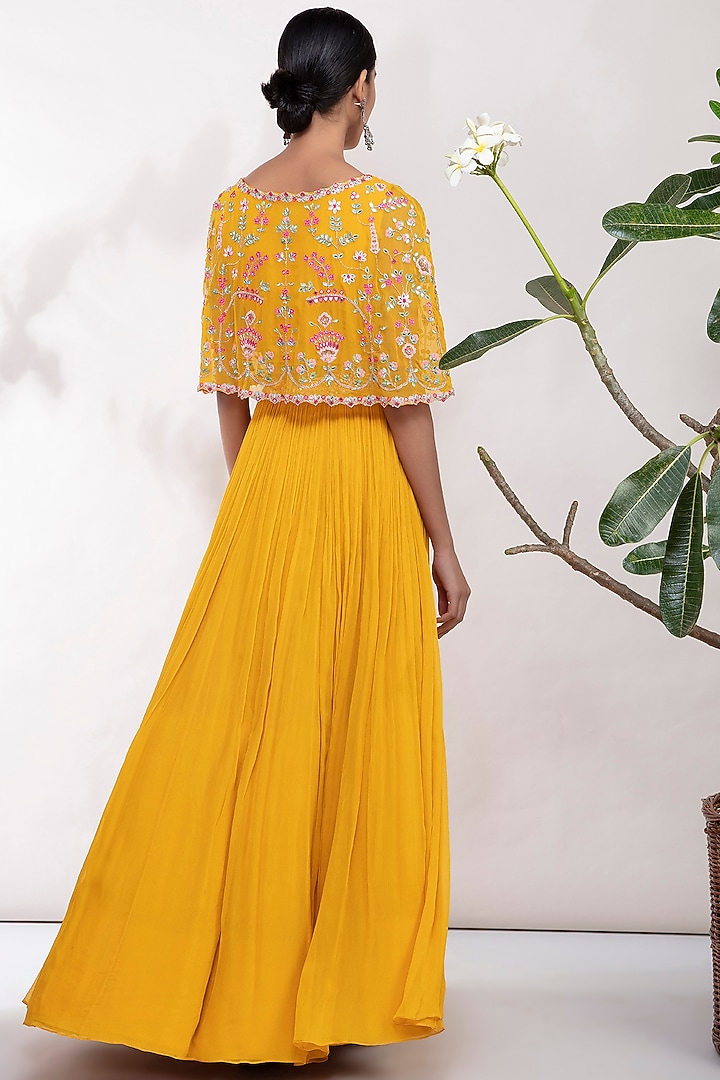Yellow Mirror Embroidered Wedding Lehenga Set by Aneesh Agarwaal PRET at Pernia's Pop Up Shop
