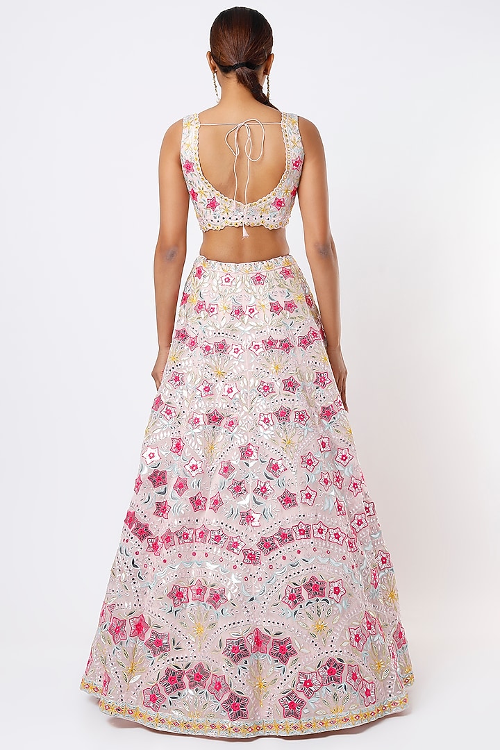 Blush Pink Embellished Bridal Lehenga Set by Aneesh Agarwaal at Pernia's Pop Up Shop