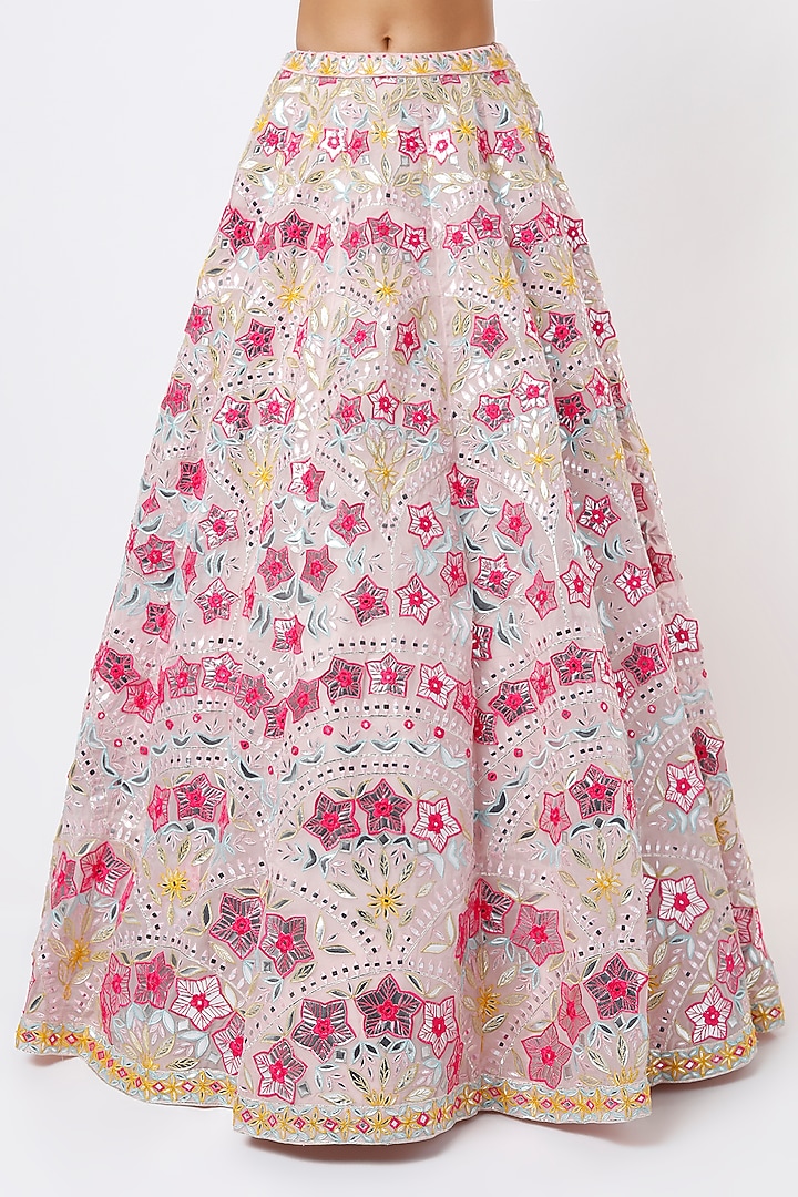Blush Pink Embellished Bridal Lehenga Set by Aneesh Agarwaal at Pernia's Pop Up Shop