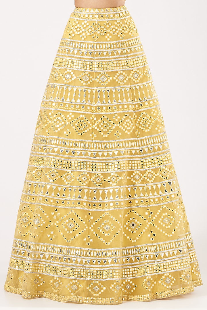 Yellow Embroidered Bridal Lehenga Set by Aneesh Agarwaal at Pernia's Pop Up Shop