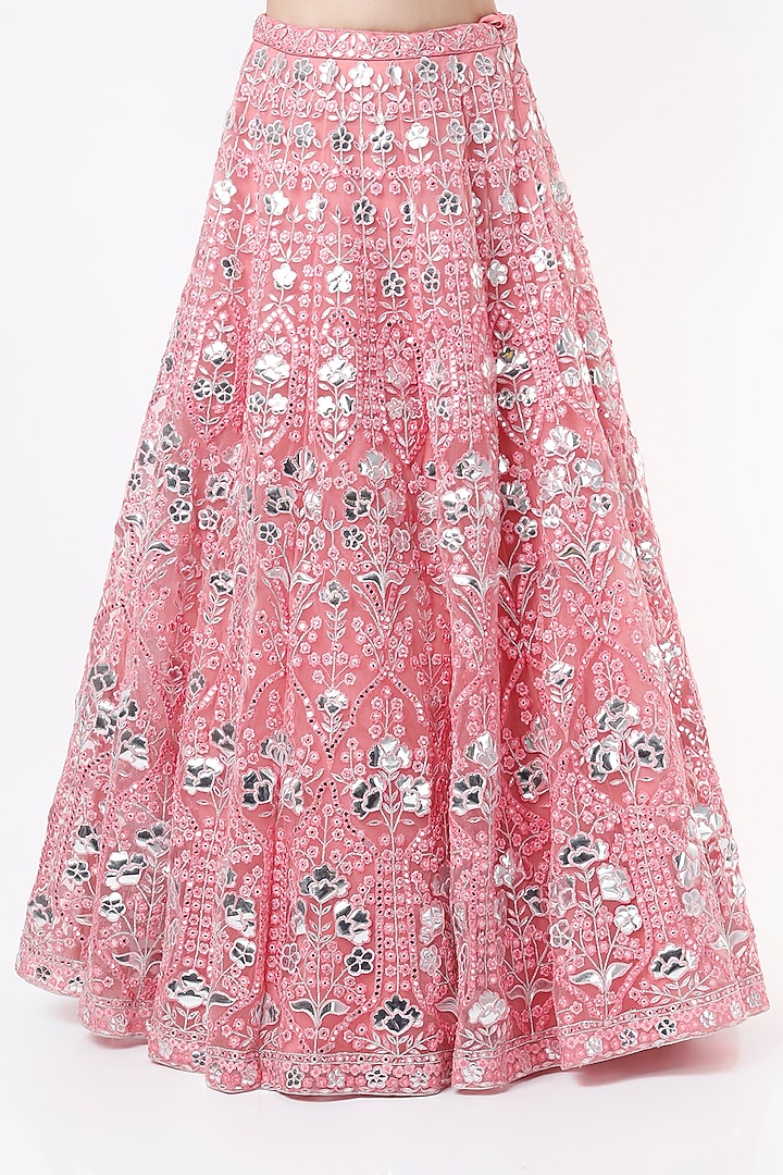 Blush Pink Embroidered Wedding Lehenga Set by Aneesh Agarwaal at Pernia's Pop Up Shop