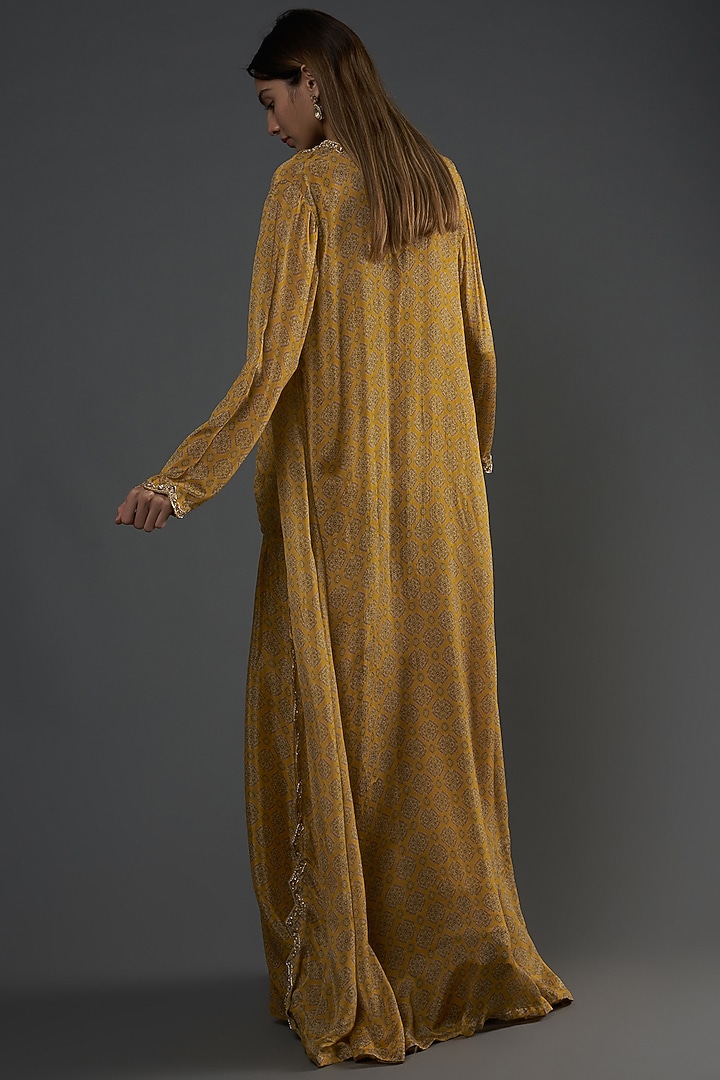 Gold Silk Organza Embroidered Jacket Set by Aneesh Agarwaal PRET at Pernia's Pop Up Shop