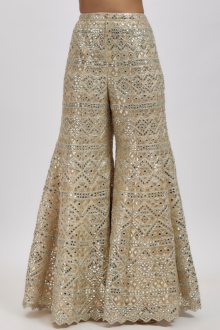 Ivory Net Bridal Sharara Set by Aneesh Agarwaal at Pernia's Pop Up Shop