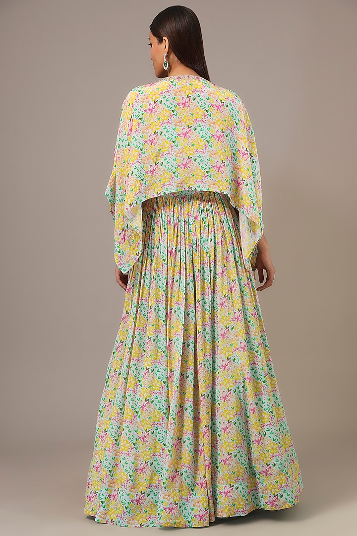 Aqua Crepe Sequins Embroidered Skirt Set by Aneesh Agarwaal PRET at Pernia's Pop Up Shop