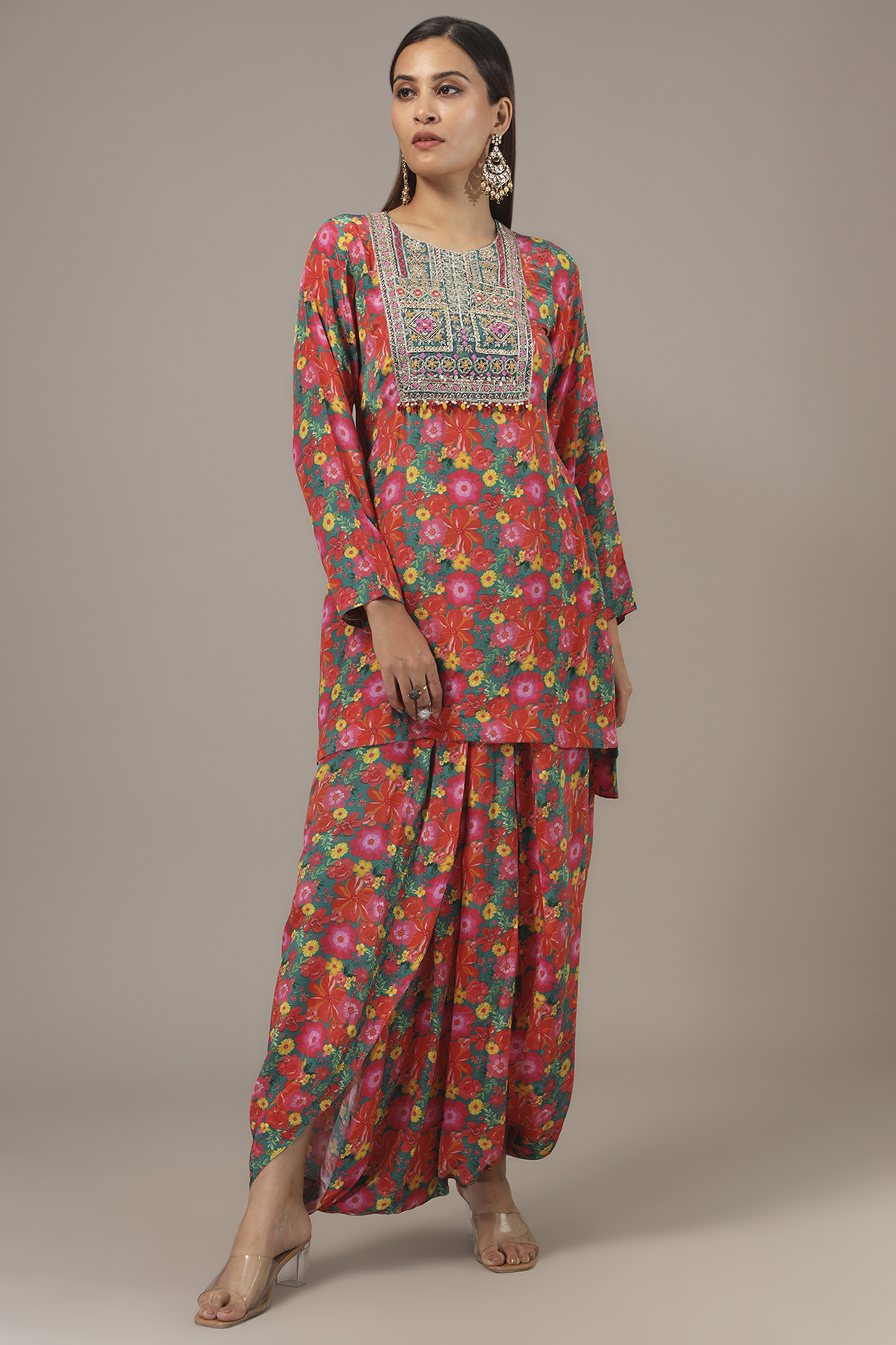 Emerald Crepe Dhoti Set by Aneesh Agarwaal PRET at Pernia's Pop Up Shop
