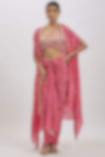Pink Crepe Cape Set by Aneesh Agarwaal PRET at Pernia's Pop Up Shop