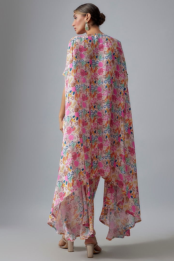 White Crepe Jacket Vacation Dress With Belt by Aneesh Agarwaal PRET at Pernia's Pop Up Shop