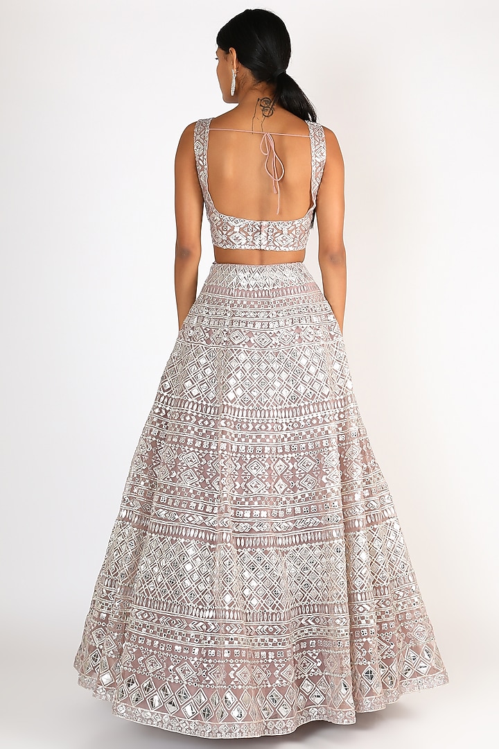 Brown Embroidered Bridal Lehenga Set by Aneesh Agarwaal at Pernia's Pop Up Shop