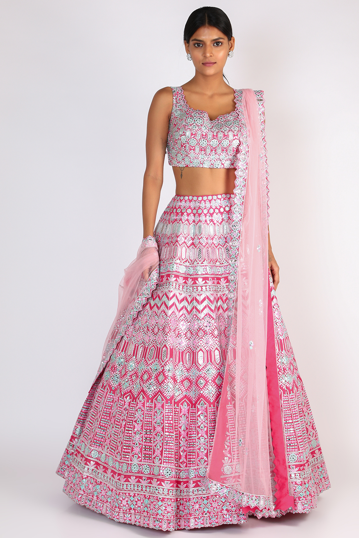 Fuchsia Embroidered Bridal Lehenga Set by Aneesh Agarwaal at Pernia's Pop Up Shop