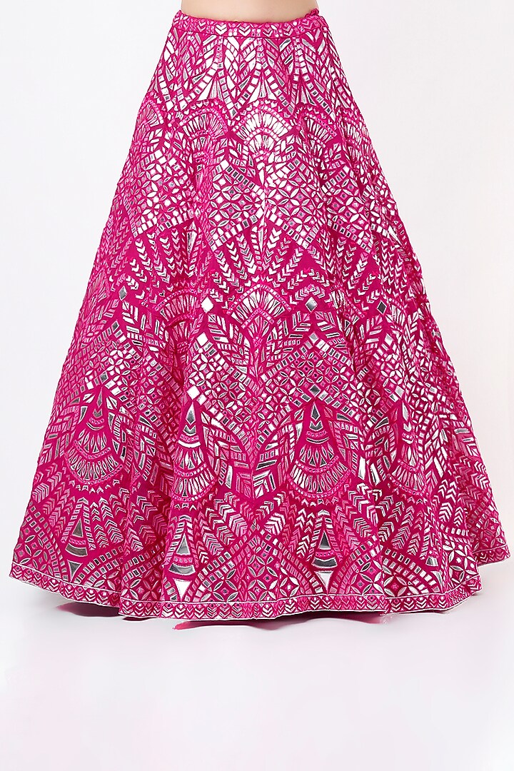 Fuchsia Embroidered Bridal Lehenga Set by Aneesh Agarwaal at Pernia's Pop Up Shop