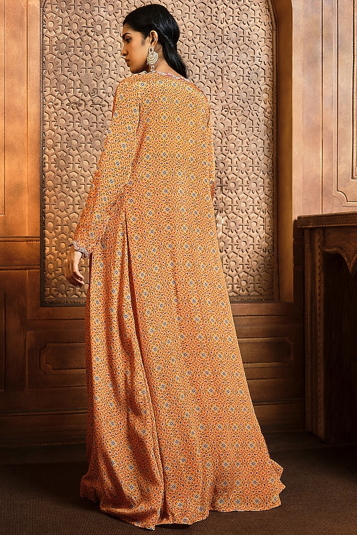 Mustard Chiffon Wedding Sharara Set by Aneesh Agarwaal PRET at Pernia's Pop Up Shop