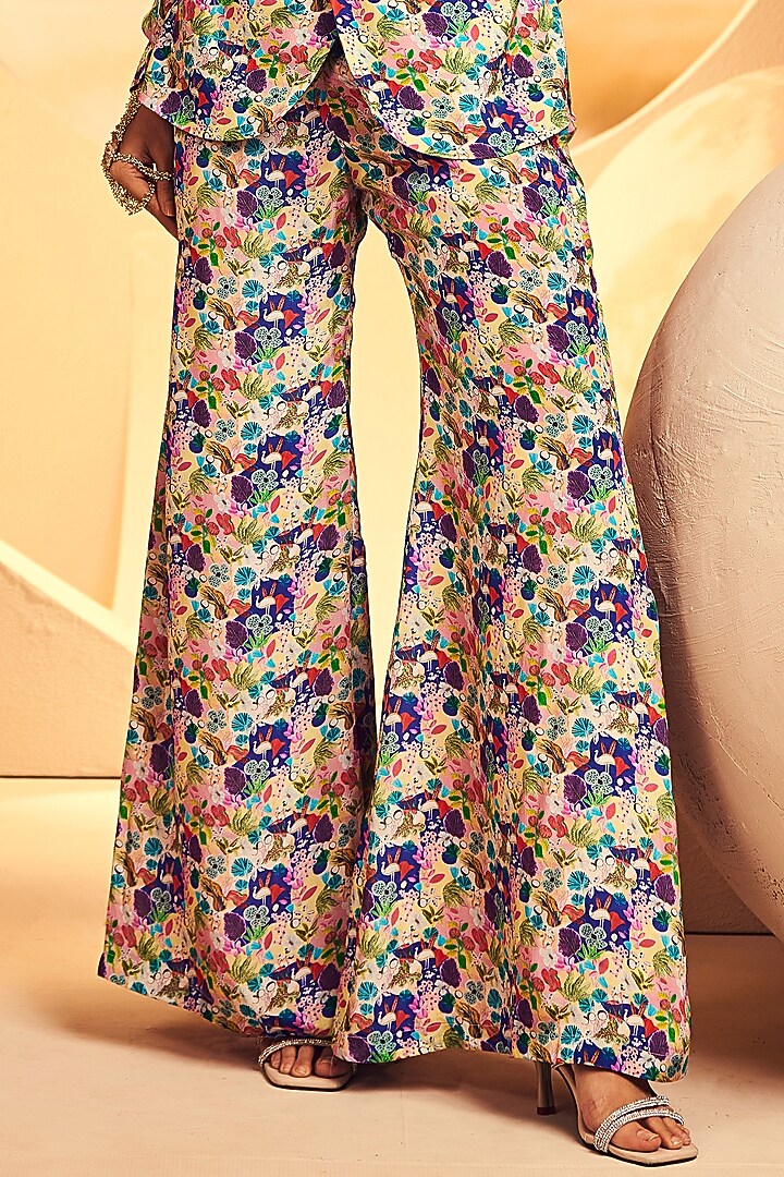 Light Pink Crepe Printed Blazer Set by Aneesh Agarwaal PRET at Pernia's Pop Up Shop