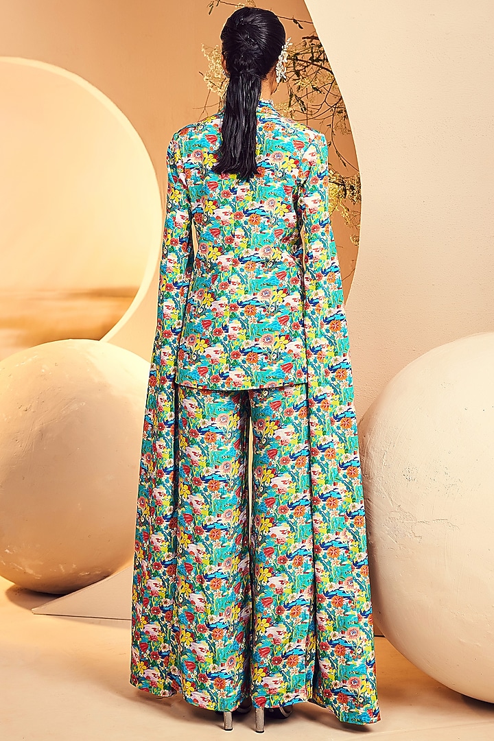 Green Crepe Pearl Embroidered Blazer Set by Aneesh Agarwaal PRET at Pernia's Pop Up Shop