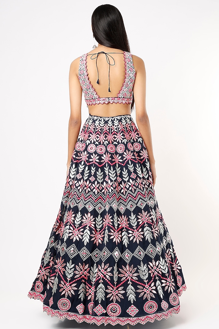 Multi-Colored Embroidered Bridal Lehenga Set by Aneesh Agarwaal at Pernia's Pop Up Shop