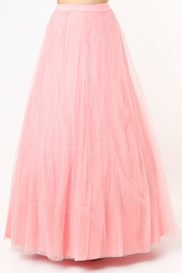 Light Pink Organza Embroidered Jacket Bridal Lehenga Set by Aneesh Agarwaal at Pernia's Pop Up Shop
