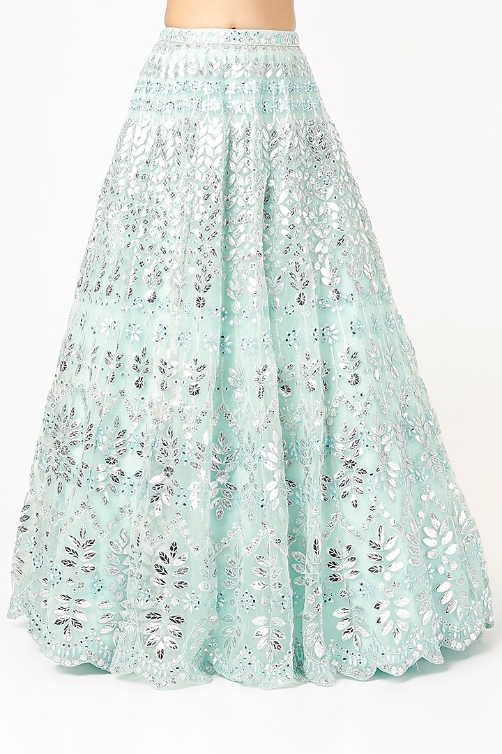 Green Embroidered Bridal Lehenga Set by Aneesh Agarwaal at Pernia's Pop Up Shop