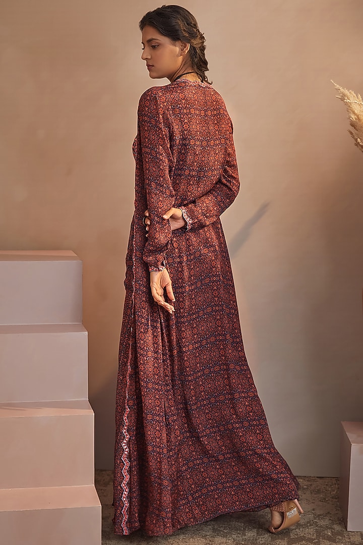 Brownish-Purple Printed Wedding Sharara Set by Aneesh Agarwaal PRET at Pernia's Pop Up Shop