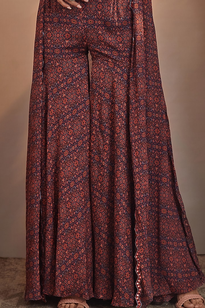 Brownish-Purple Printed Wedding Sharara Set by Aneesh Agarwaal PRET at Pernia's Pop Up Shop