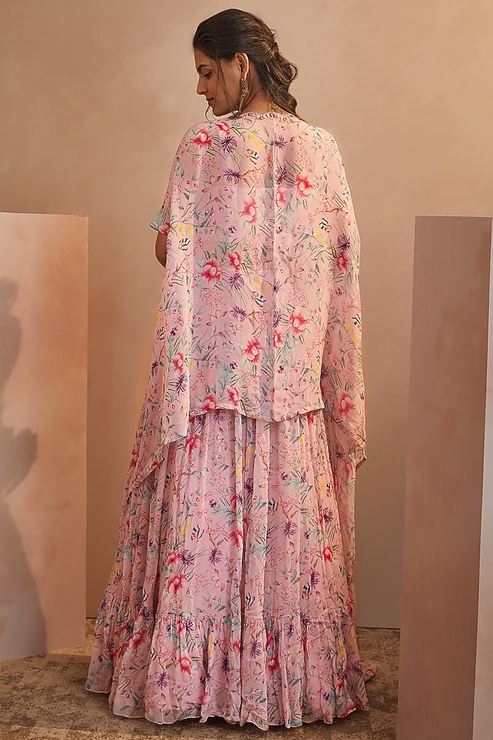 Blush Pink Printed Skirt Set by Aneesh Agarwaal PRET at Pernia's Pop Up Shop