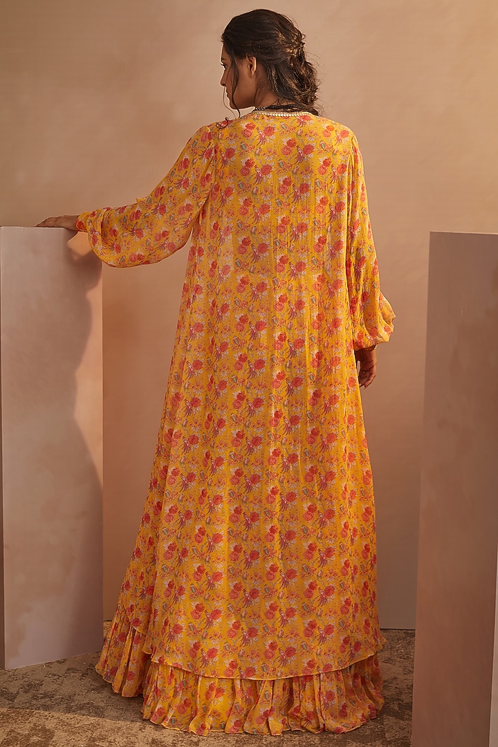 Mango Yellow Printed Skirt Set by Aneesh Agarwaal PRET at Pernia's Pop Up Shop