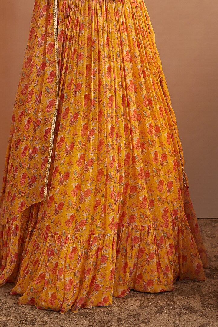 Mango Yellow Printed Skirt Set by Aneesh Agarwaal PRET at Pernia's Pop Up Shop