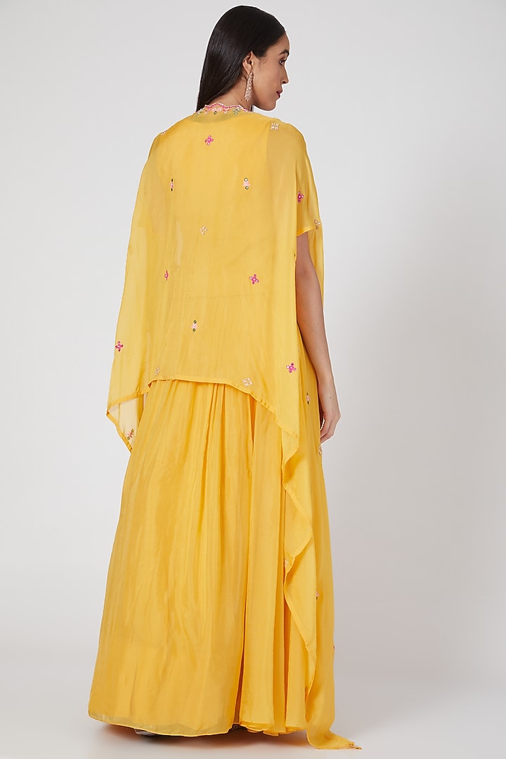 Yellow Organza Skirt Set by Aneesh Agarwaal PRET at Pernia's Pop Up Shop