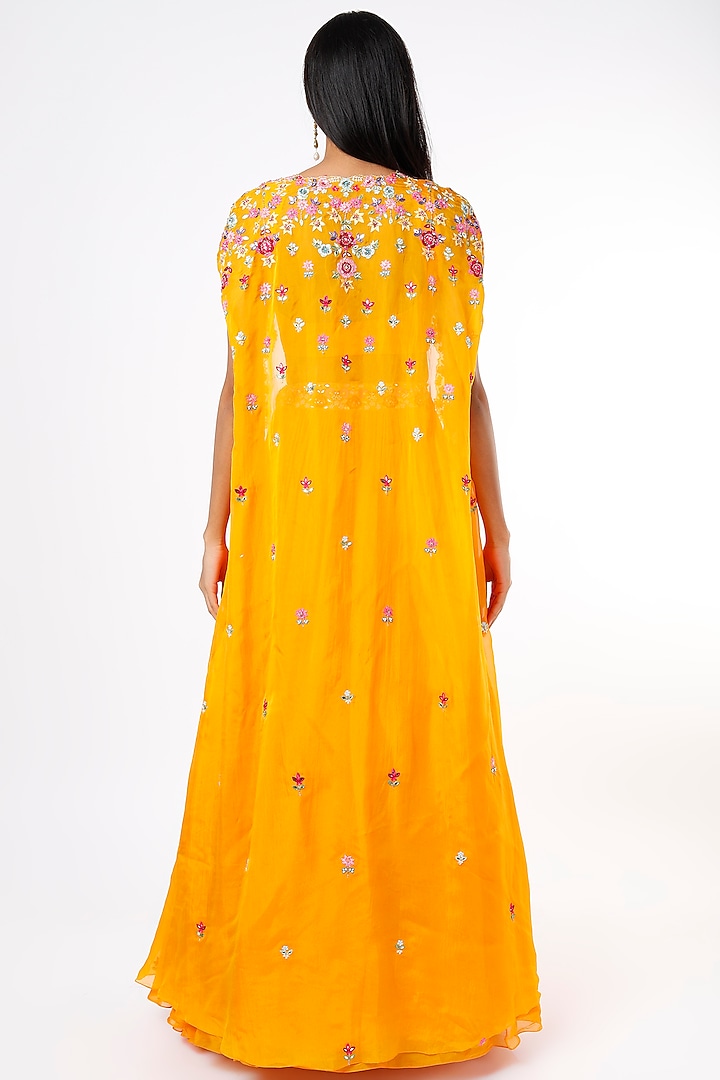 Mango Yellow Sequins Embroidered Wedding Lehenga Set by Aneesh Agarwaal PRET at Pernia's Pop Up Shop
