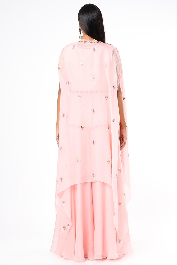 Pink Soft Organza Wedding Sharara Set by Aneesh Agarwaal PRET at Pernia's Pop Up Shop