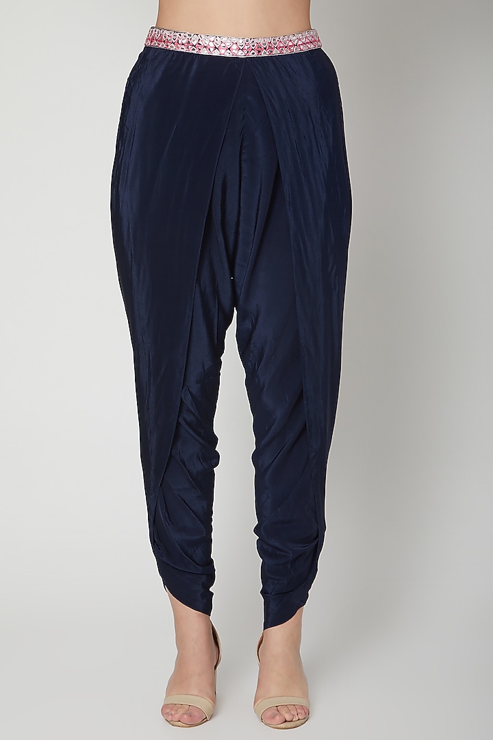 Cobalt Blue Embroidered Dhoti Set by Aneesh Agarwaal PRET at Pernia's Pop Up Shop