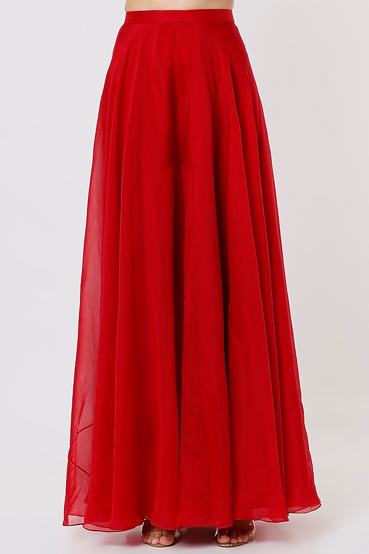 Red Organza Wedding Sharara Set by Aneesh Agarwaal PRET at Pernia's Pop Up Shop