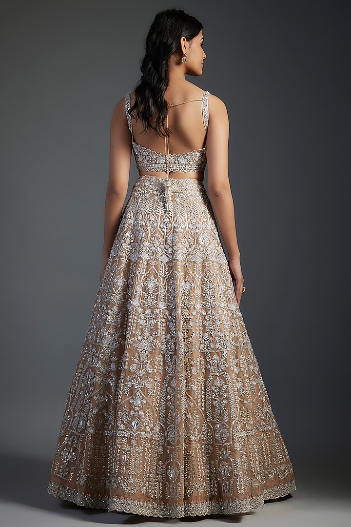 Gold Organza Bridal Lehenga Set by Aneesh Agarwaal at Pernia's Pop Up Shop