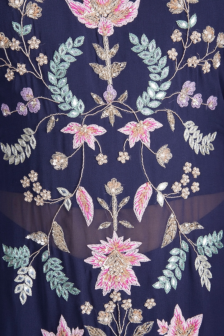 Purple Embroidered Cape Kurta With Gharara by Aneesh Agarwaal PRET at Pernia's Pop Up Shop