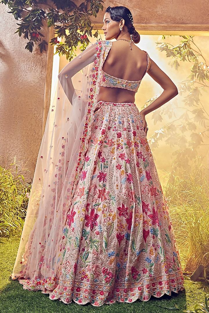 Rosewater Pink Organza Lehenga