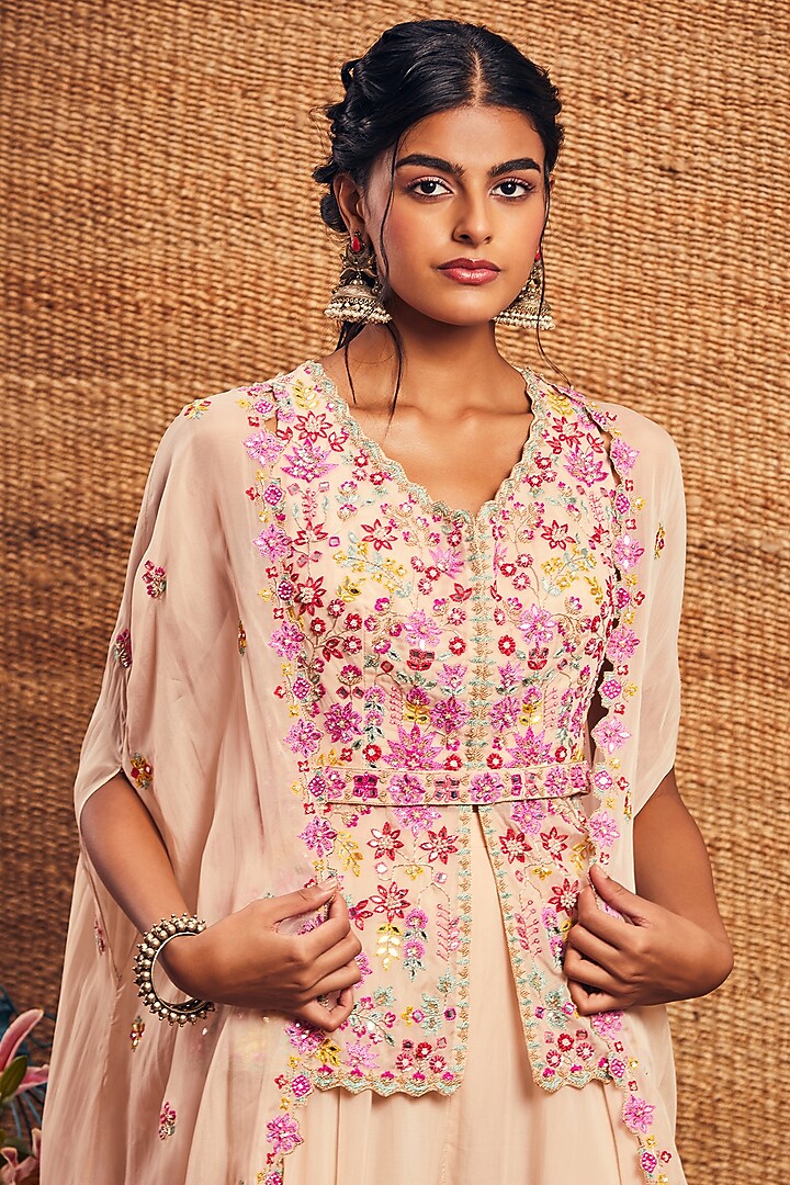 Ivory Soft Organza Bridal Sharara Set by Aneesh Agarwaal PRET at Pernia's Pop Up Shop