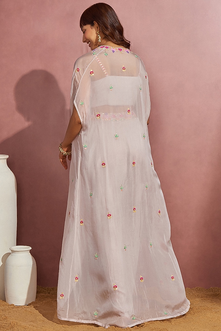 Grey Organza Cape Set by Aneesh Agarwaal PRET at Pernia's Pop Up Shop