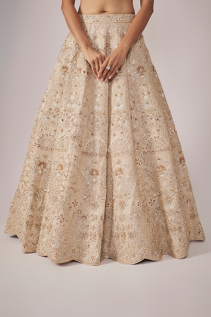 Bronze Organza Bridal Lehenga Set by Aneesh Agarwaal at Pernia's Pop Up Shop