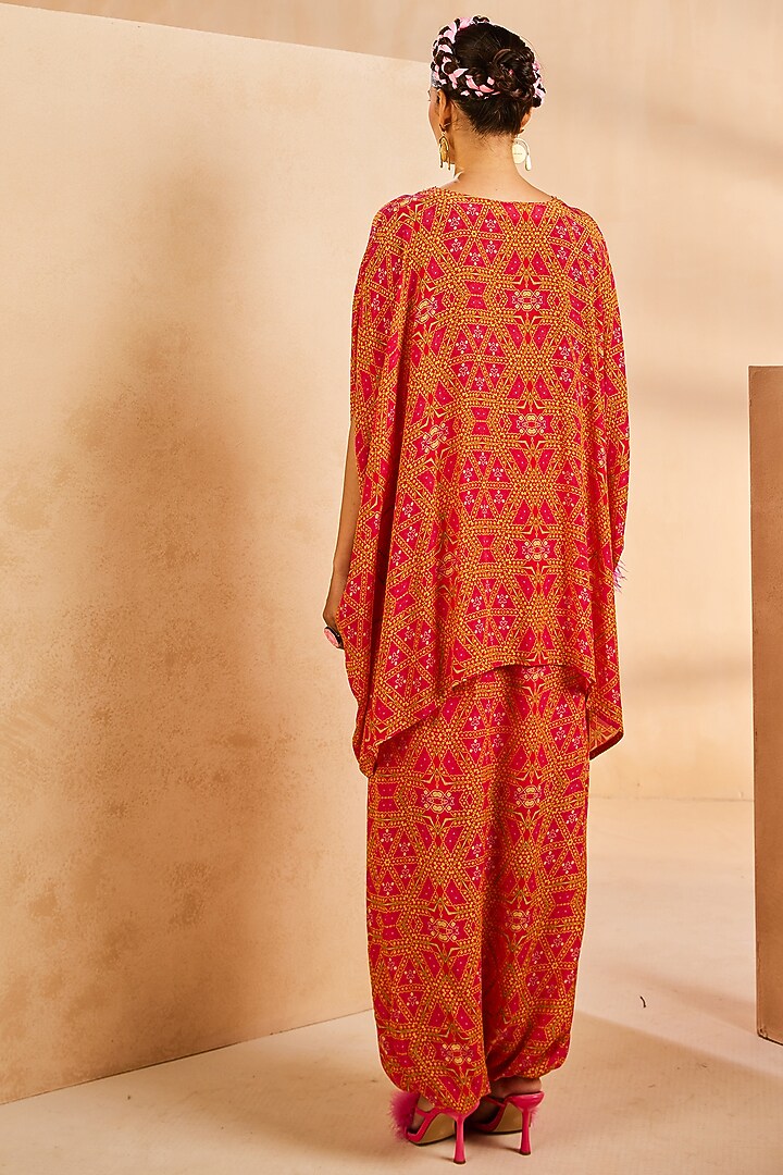 Hot Pink Crepe Dhoti Skirt Set by Aneesh Agarwaal PRET at Pernia's Pop Up Shop