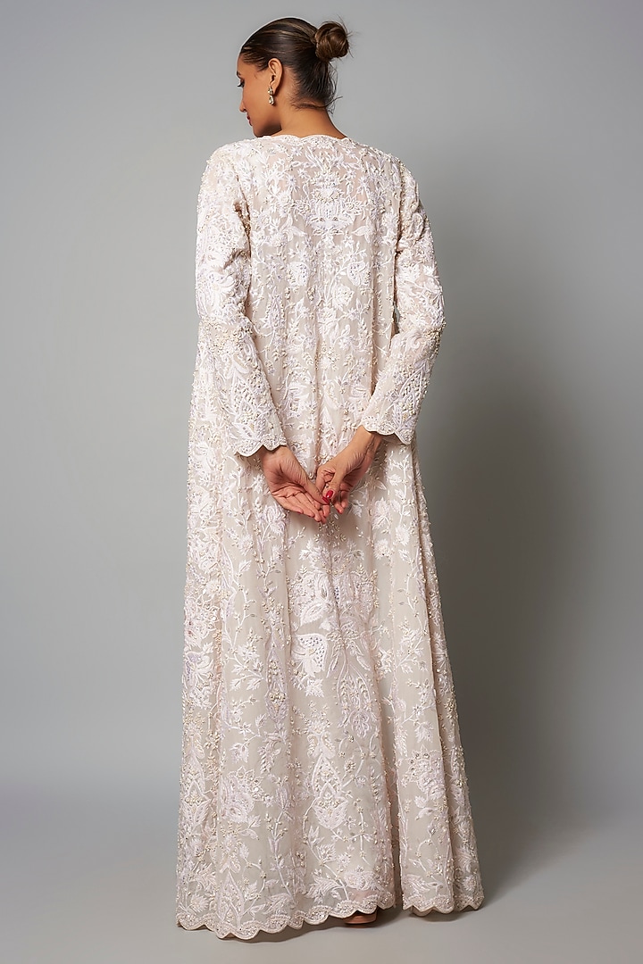 White Organza Skirt Set by Aneesh Agarwaal at Pernia's Pop Up Shop