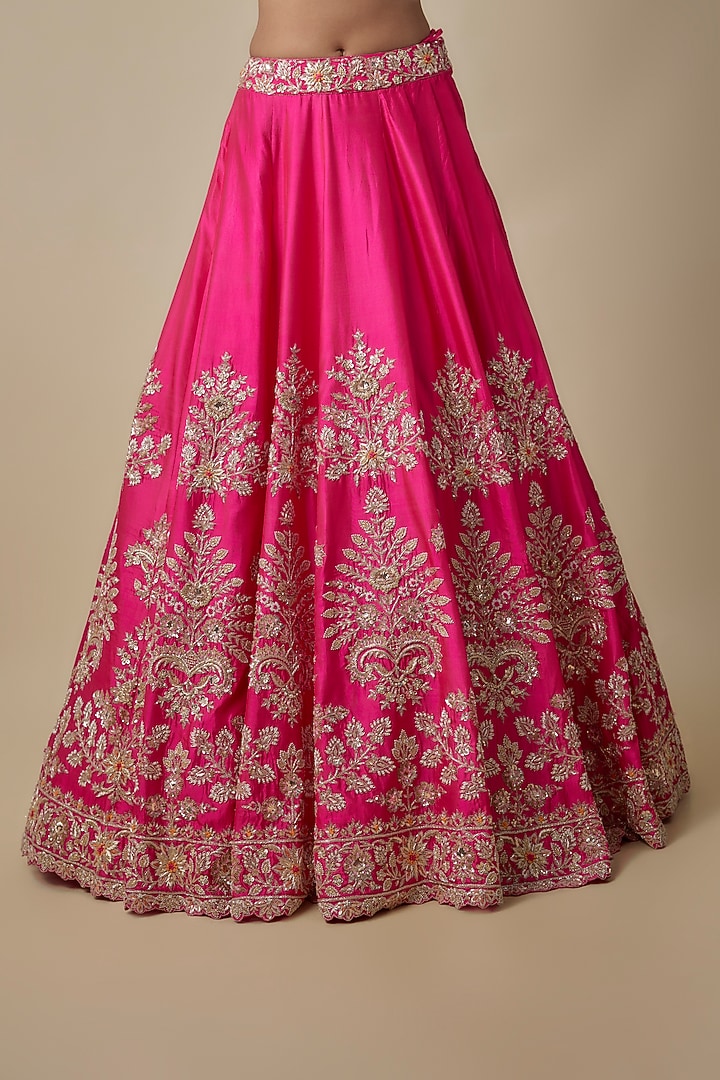 Rani Silk Bridal Lehenga Set by Aneesh Agarwaal at Pernia's Pop Up Shop